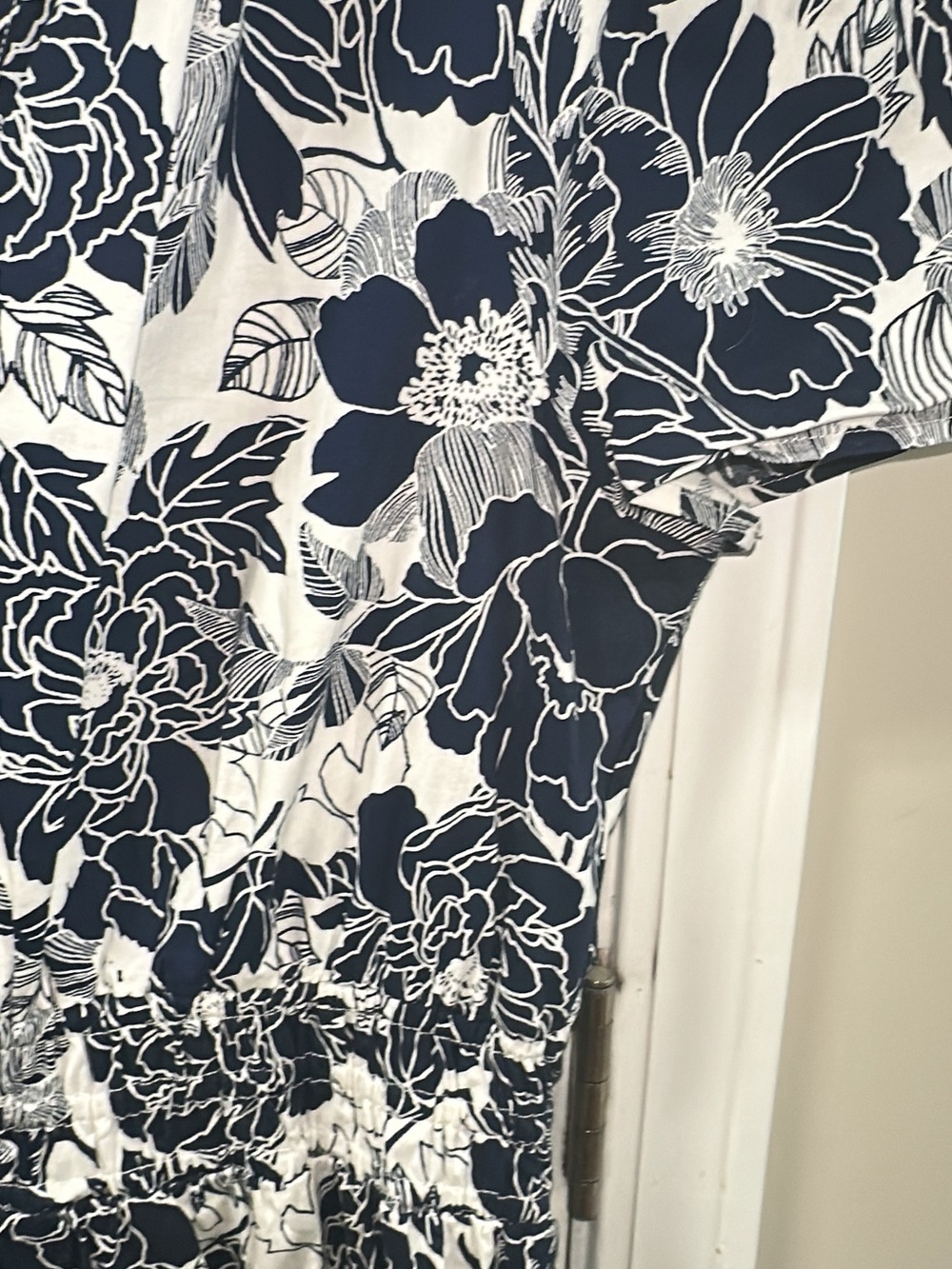 Tahari ASL Navy and White Floral Midi Dress (mix38) - Picture 2 of 6